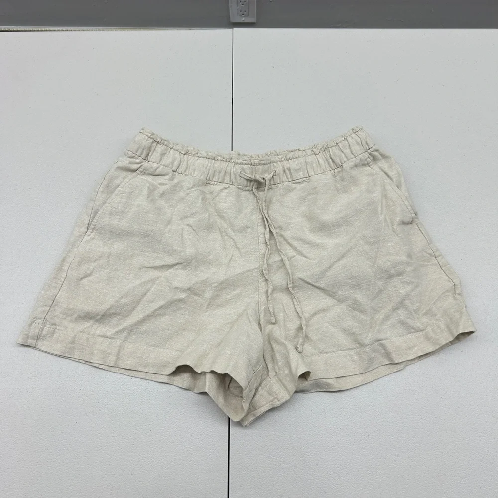 GAP Cream High Waist Shorts with Elastic Waistband - Picture 1 of 4